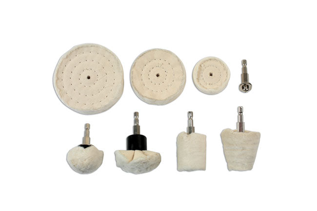 LASER TOOLS 7630 Surface Polishing Set Automotive Bodywork Garge 8 Pieces