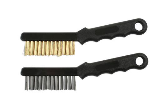 LASER 7637 Brake Caliper Cleaning Brush Set Plastic Handle Brass Steel Bristles