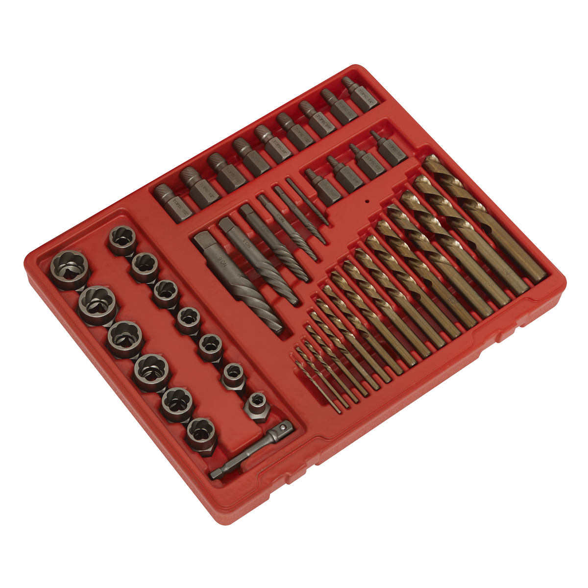 Sealey 49 Pieces 3/8" Square Drive Master Extractor Set In Storage Case AK8149