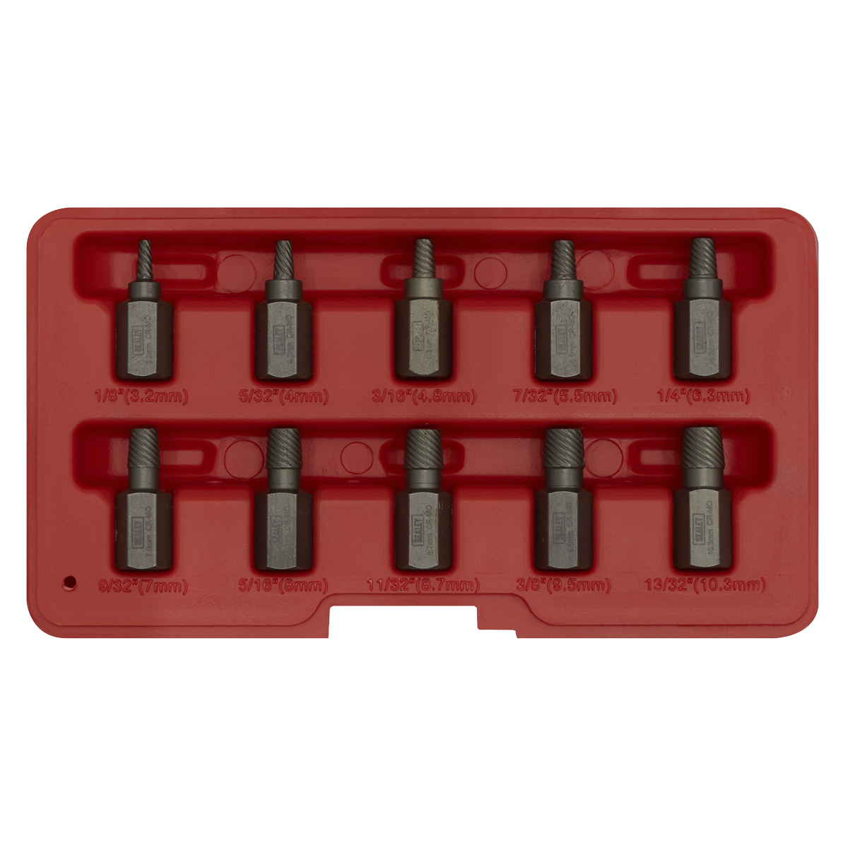 Sealey Spline Screw Extractor Set Broken Stud Bolt Removal Hex Head 10pc AK8181