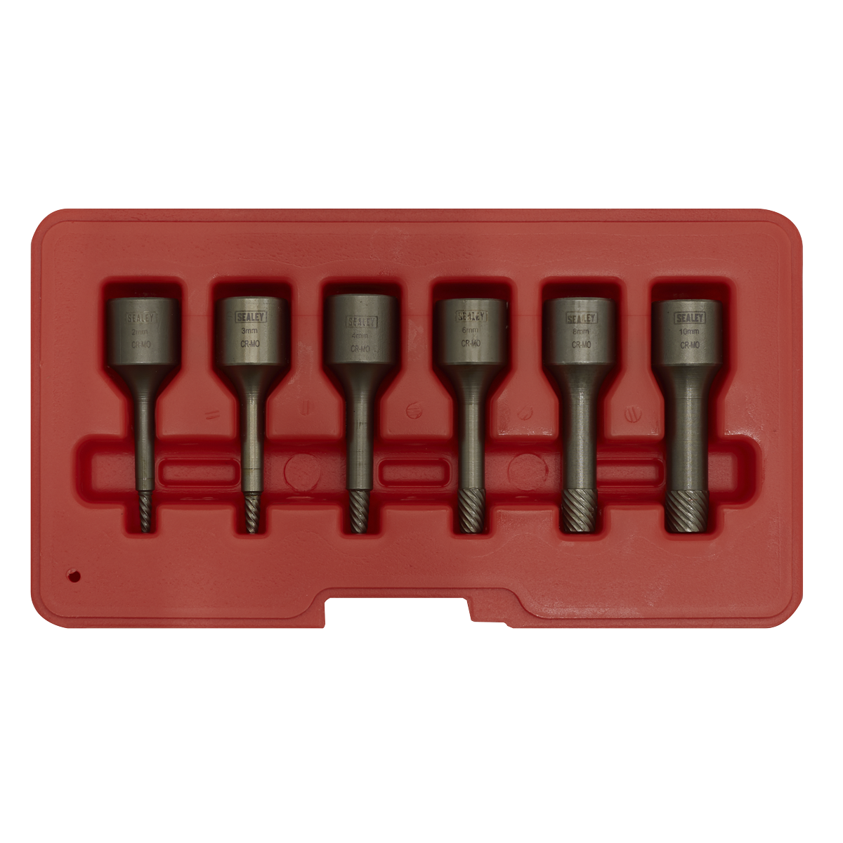 Sealey Screw Extractor Set 6Pc 3/8" Square Drive Chrome Molybdenum Steel AK8185