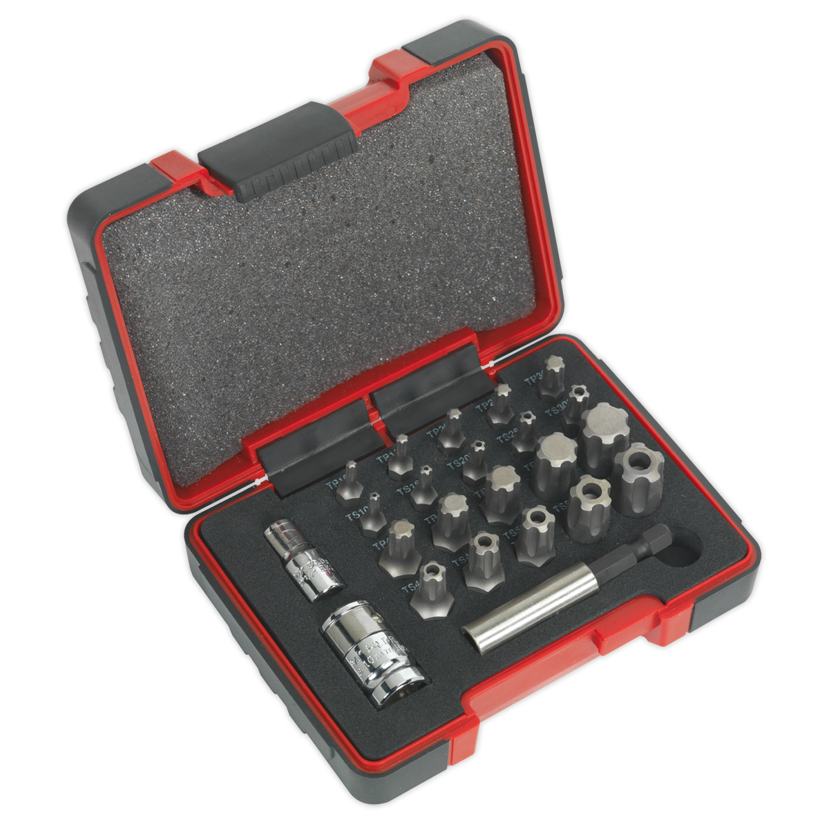 Sealey TRX-P & Security TRX-TS Bit Set 23 Pieces 1/4" & 3/8" Square Drive AK6226