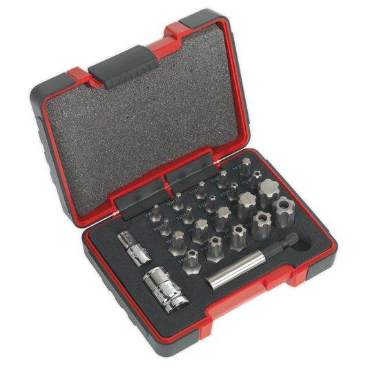 Sealey TRX-P & Security TRX-TS Bit Set 23 Pieces 1/4" & 3/8" Square Drive AK6226