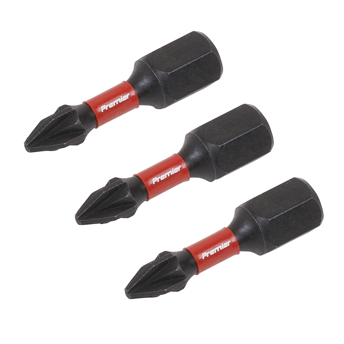 Sealey Pozi #1 Impact Power Tool Bits Forged From S2 Steel 25mm 3 Pieces AK8207