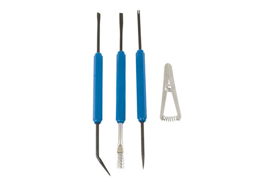 LASER TOOLS 7646 Soldering Aid Wire Brush Dual Probe Heat Sink 4 Pieces