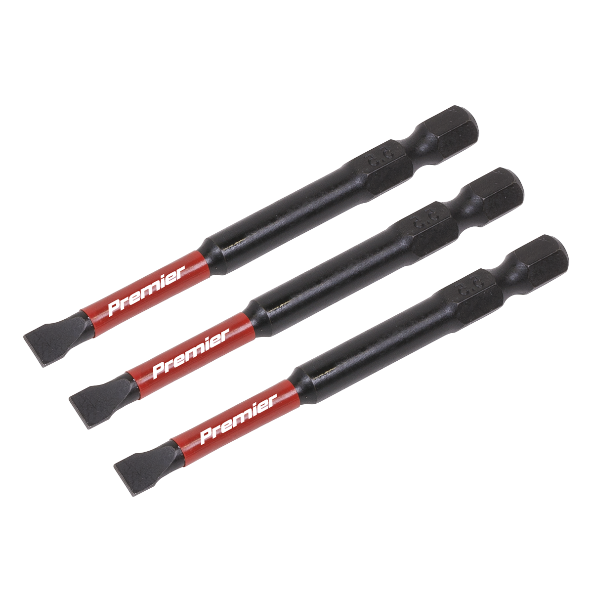 Sealey Slotted 5.5mm Impact Power Tool Bits Forged From S2 Steel 75mm 3pc AK8252