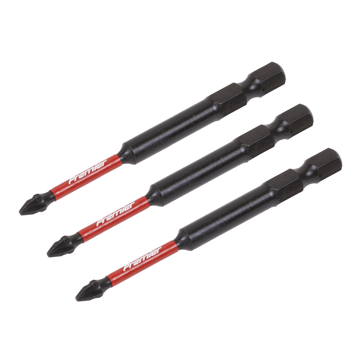 Sealey Pozi #1 Impact Power Tool Bits Forged From S2 Steel 75mm 3 Pieces AK8257
