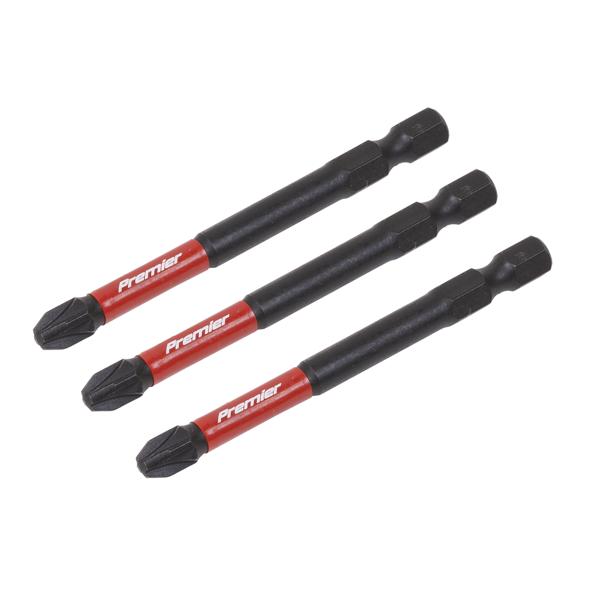 Sealey Pozi #3 Impact Power Tool Bits Forged From S2 Steel 75mm 3 Pieces AK8259