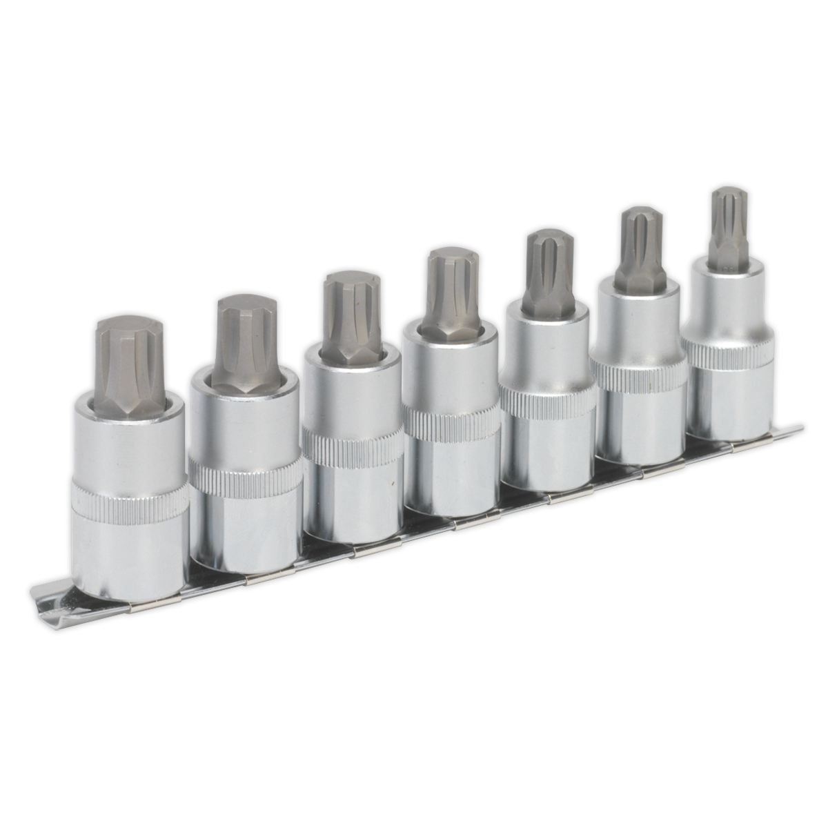 Sealey Ribe Socket Bit Set 7 Pieces 1/2" Square Drive 55mm Silver AK6234
