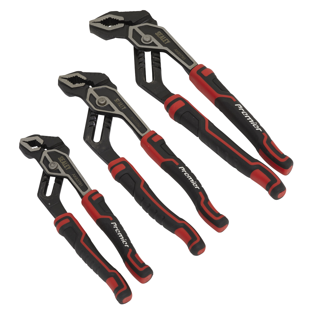 Sealey Water Pump Pliers Set With Finely Ground Polished Heads 3 Pieces AK8379
