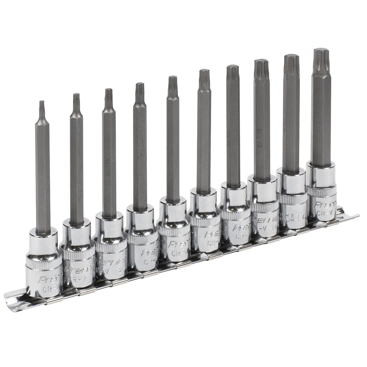 Sealey TRX-Star Socket Bit Set 10 Pieces 3/8" Square Drive - 100mm AK6236