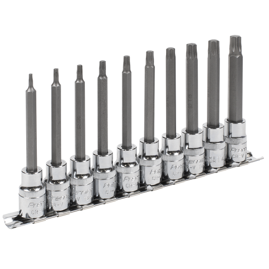 Sealey TRX-Star Socket Bit Set 10 Pieces 3/8" Square Drive - 100mm AK6236