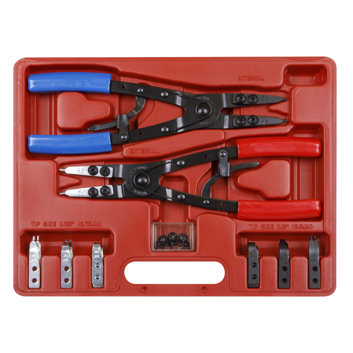 Sealey Circlip Pliers Set Internal & External 265mm Heavy Duty Hand Tool AK8500