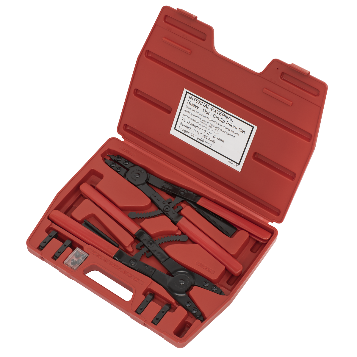 Sealey Circlip Pliers Set Internal & External 400mm Heavy Duty Hand Tool AK8501