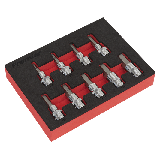 Sealey Hex Key Socket Bit Set 9 Pieces Metric 3/8" Square Drive Tool AK6240