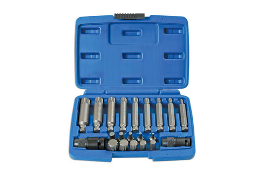 LASER 7684 21Pcs Screwdriver Spline Imapct Bit Set Chrome Vanadium Steel