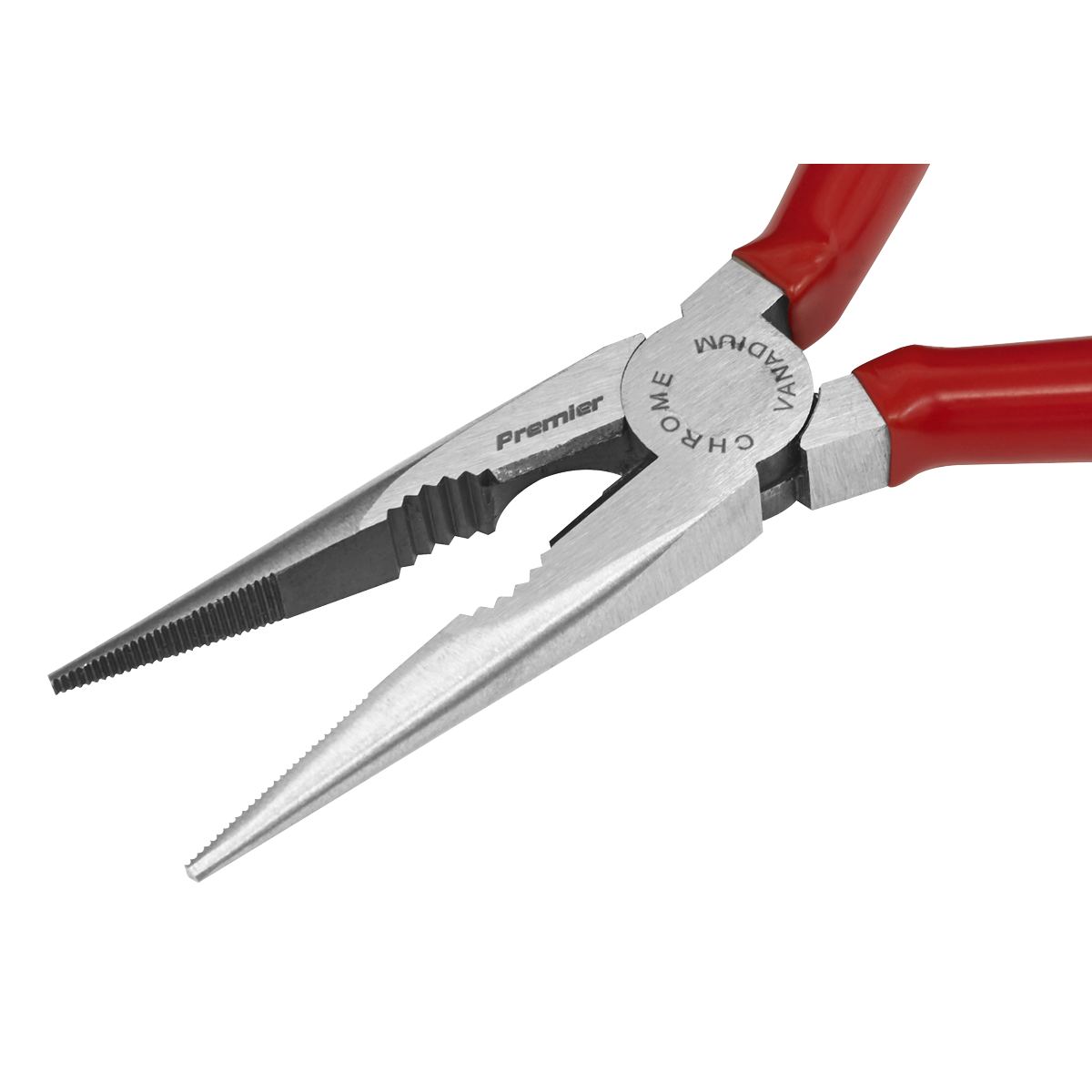 Sealey Long Nose Pliers 170mm Drop-Forged Chrome Vanadium Steel Red AK8562
