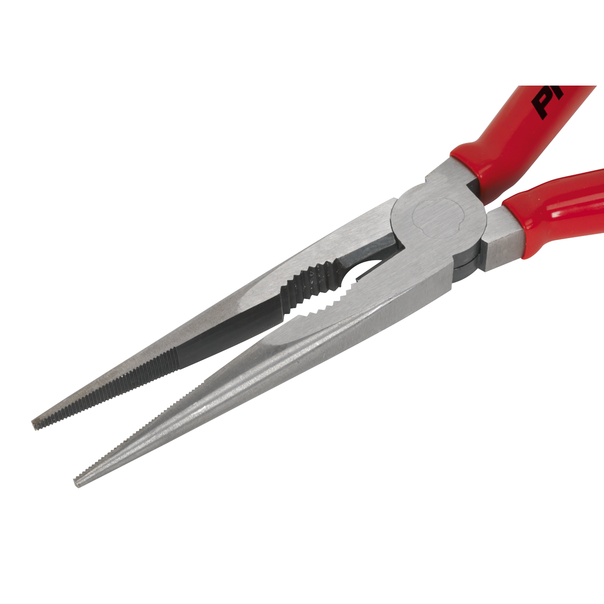 Sealey Long Nose Pliers 200mm Drop-Forged Chrome Vanadium Steel Red AK8563