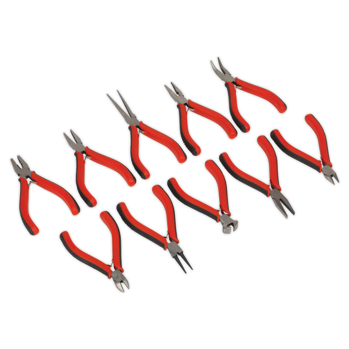 Sealey Mini Pliers Set High Carbon Steel With Polished Finish 10pc AK8578
