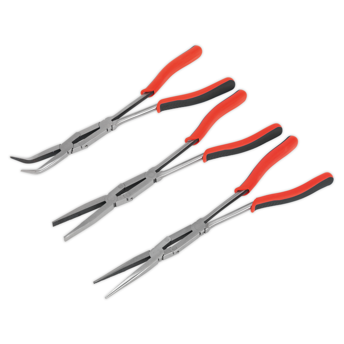Sealey Double Joint Pliers Set 3pc Long Reach Finely Ground Heads 335mm AK8580