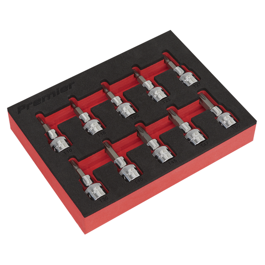 Sealey TRX-Star Socket Bit Set 10 Pieces 3/8" Square Drive Rrofessional AK6242