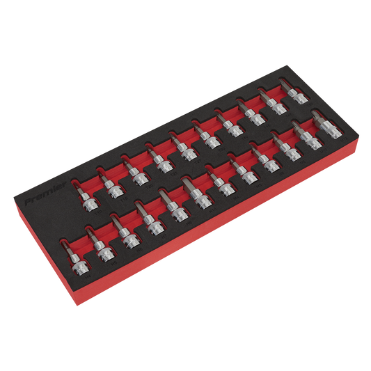 Sealey TRX-Star Hex Spline Socket Bit Set 22 Pieces 3/8" Square Drive AK6243