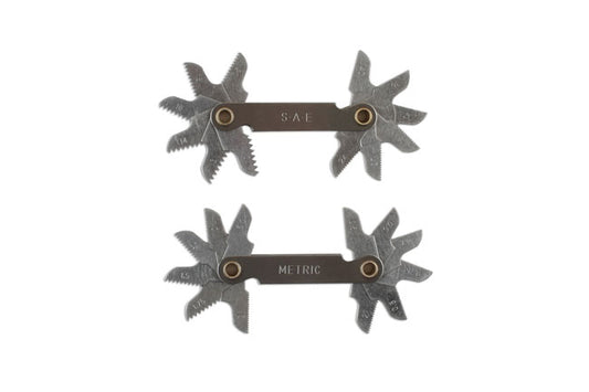 LASER 7691 Thread Pitch Gauge 2 Pieces Metric and SAE Screw Profile Tool