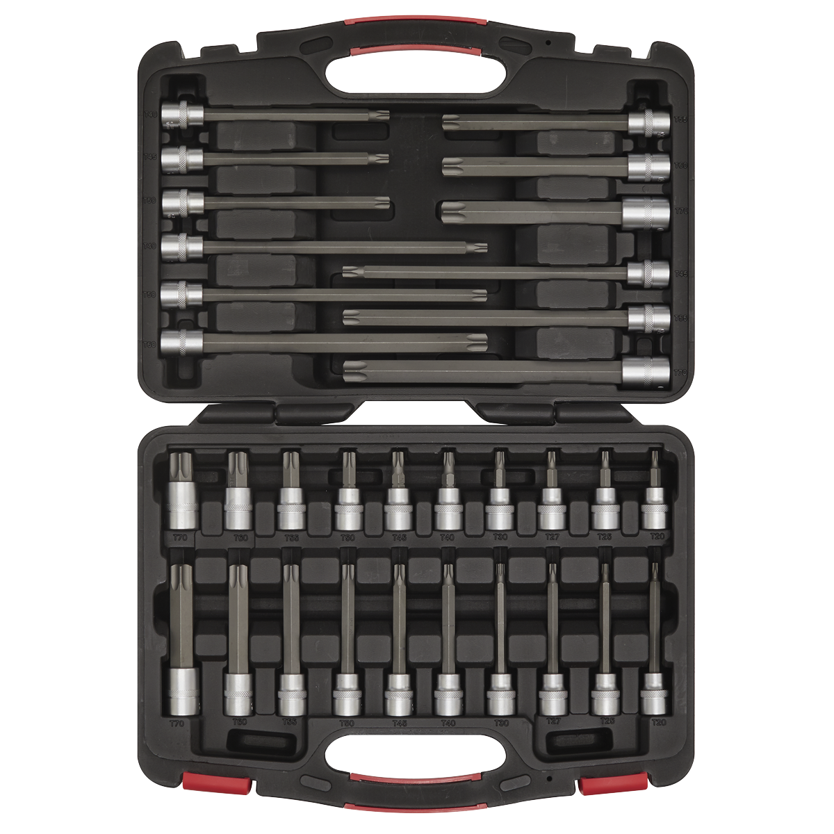 Sealey 3/8" Square Drive TRX-Star Socket Bit Set Chrome Plated 32pc AK89001