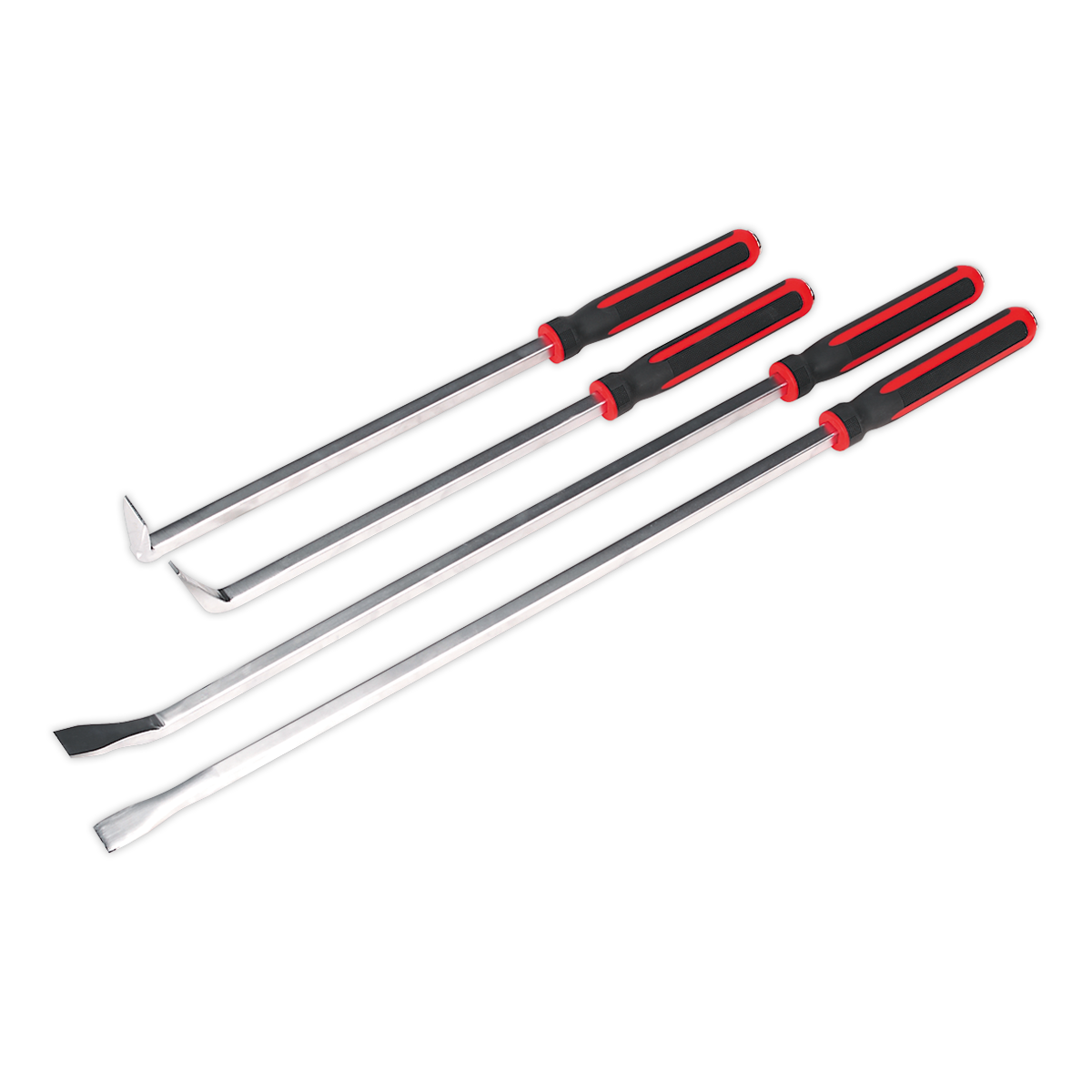 Sealey Prybar Set With Comfortable Soft Grip Handles 4 Pieces Heavy Duty AK9100