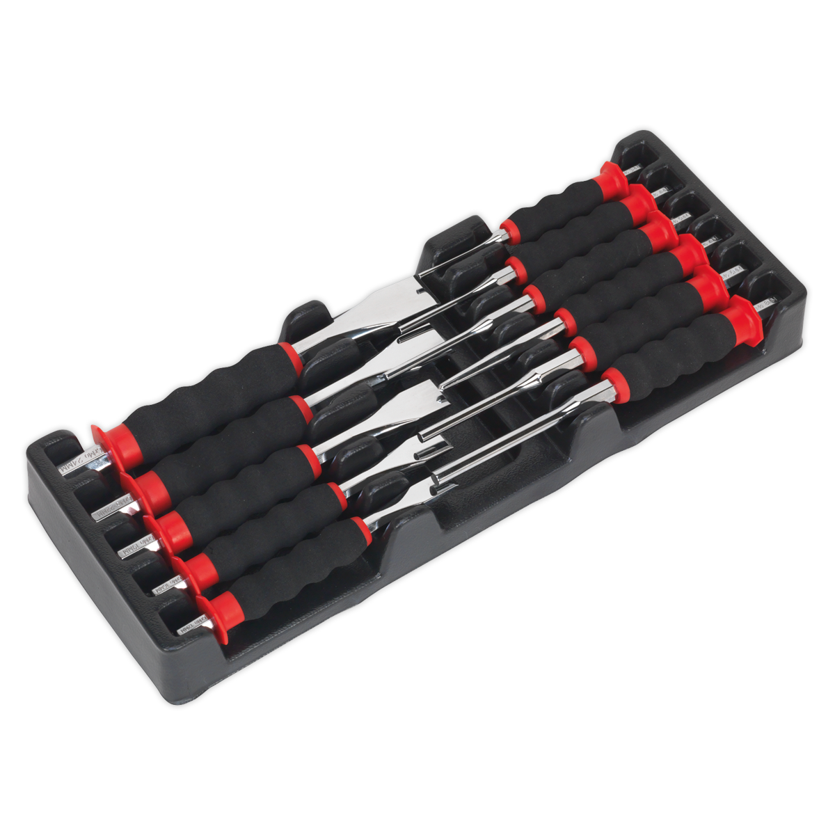 Sealey Sheathed Punch & Chisel Set from Chrome Molybdenum Steel 11 Pieces AK9135