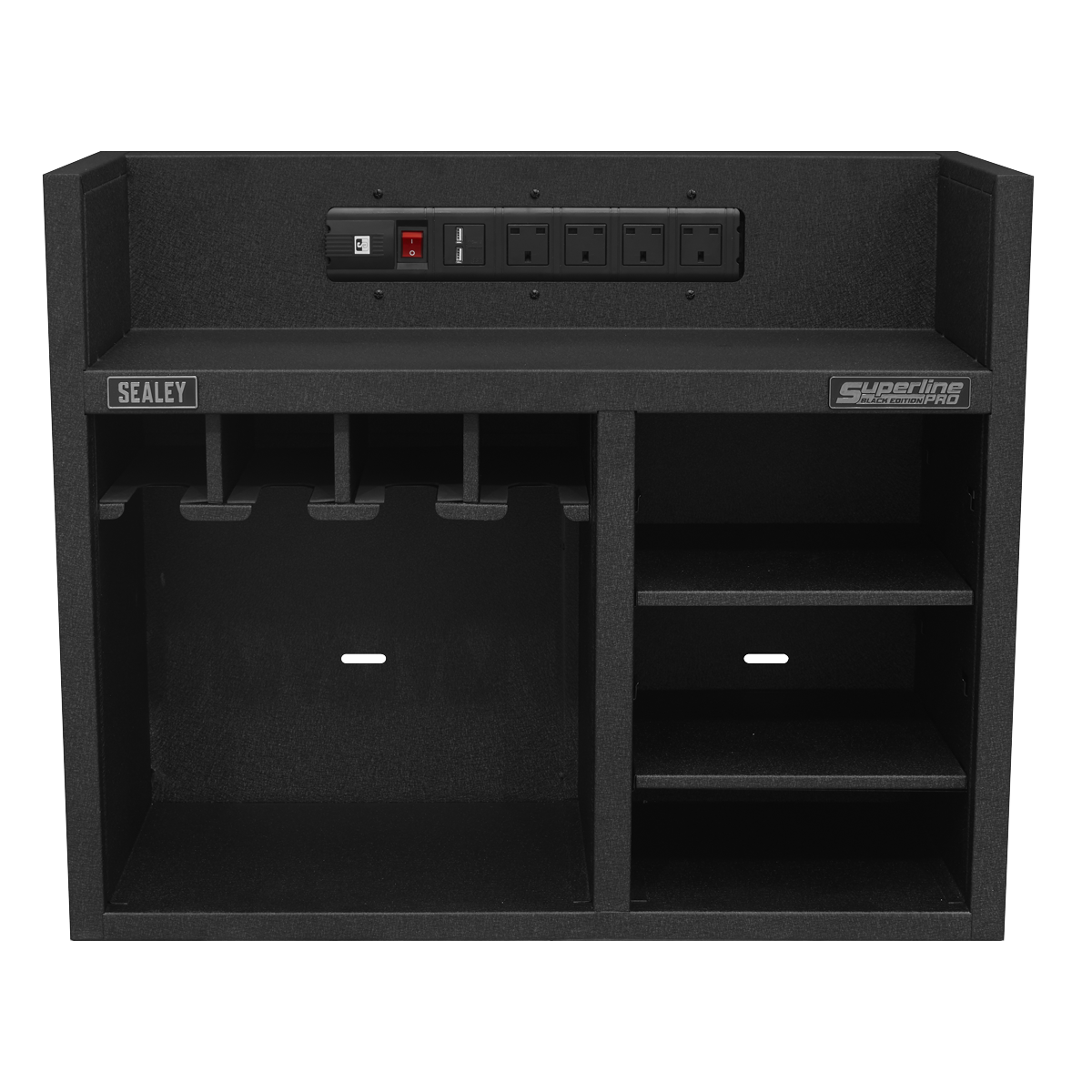 Sealey 760mm Power Tool Storage Rack With Power Strip Tool Organiser AP30SRBE