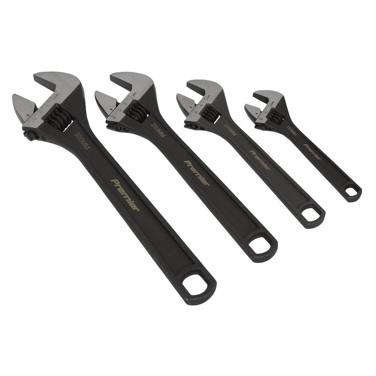 Sealey Adjustable Wrench Set 4 Pieces Polished Offset Jaws Professional AK9567
