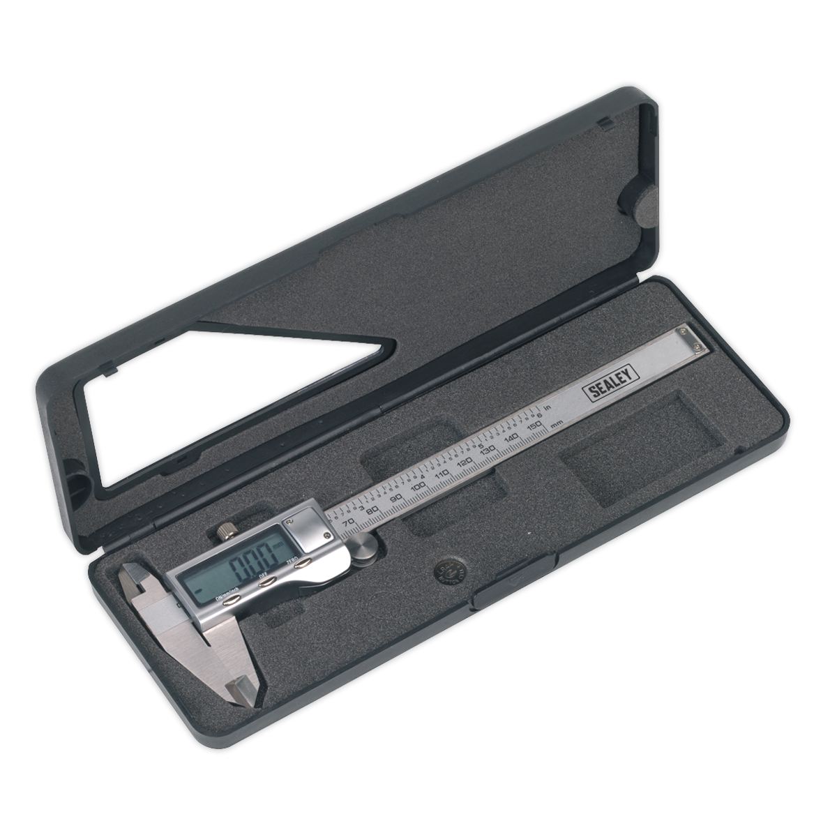 Sealey Digital Vernier Caliper 0-150mm 0-6" Stainless Steel LCD Display AK9621EV