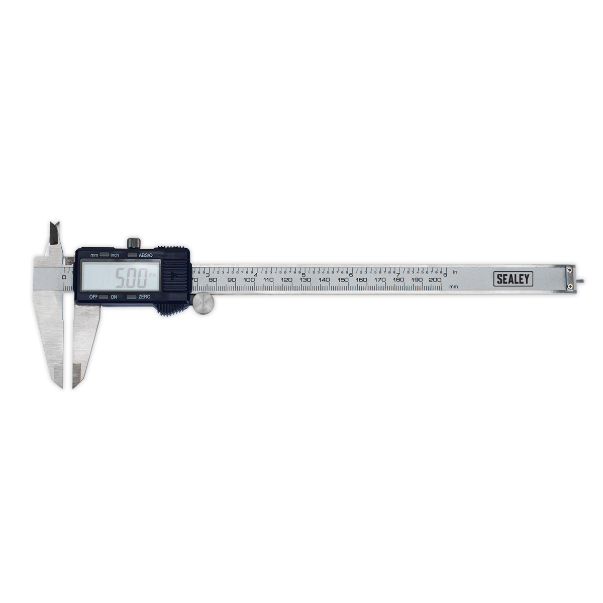 Sealey Digital Vernier Caliper 0-200mm 0-8" Stainless Steel LCD Display AK9622EV