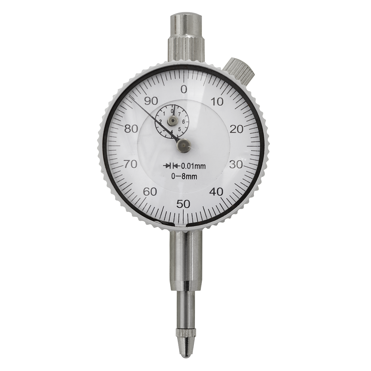 Sealey Ø41mm Dial Gauge Metric 8mm Deflection Compact Design Silver AK9634M