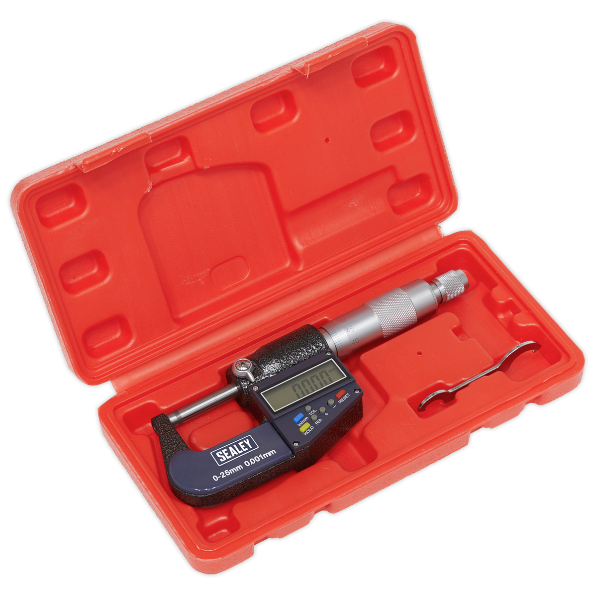 Sealey Digital External Micrometer 0mm - 25mm 0" - 1" Auto Power Off AK9635D