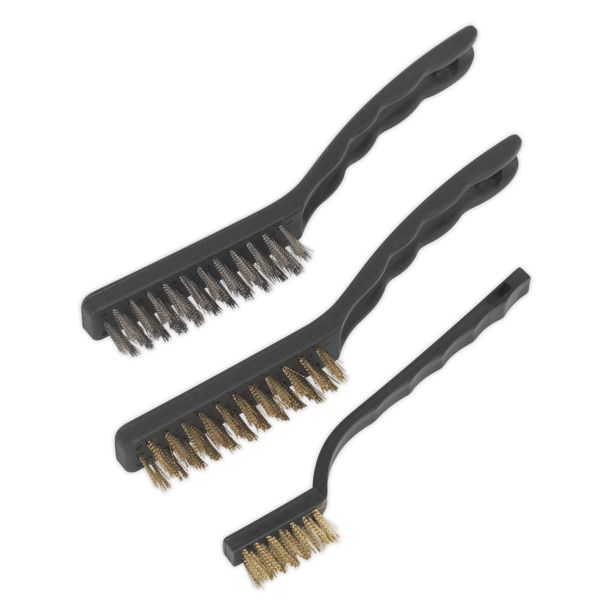 Sealey Auto Engineer’s Wire Brush Set With Composite Handles 3 Pieces AK9801