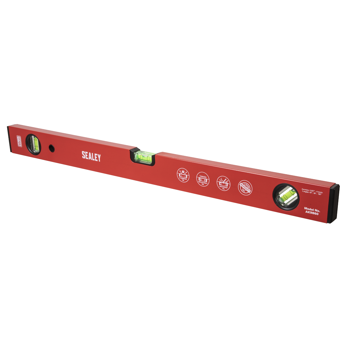 Sealey Spirit Level UV Resistant & Shockproof Vials 600mm Professional AK9860