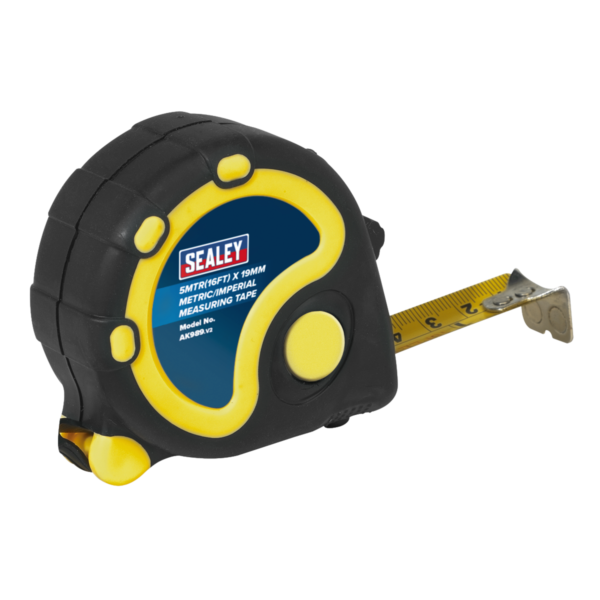 Sealey Rubber Measuring Tape 5M/16FT x 19mm Metric Imperial Wrist Strap AK989