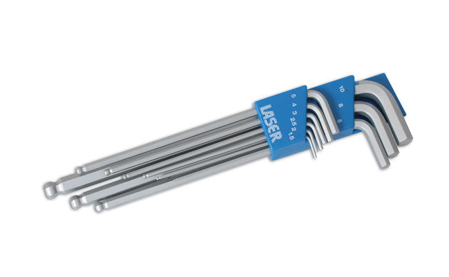 LASER 2220 Extra Long Ball End Hex Key Set 9 Pcs Metric Micro Access Kit