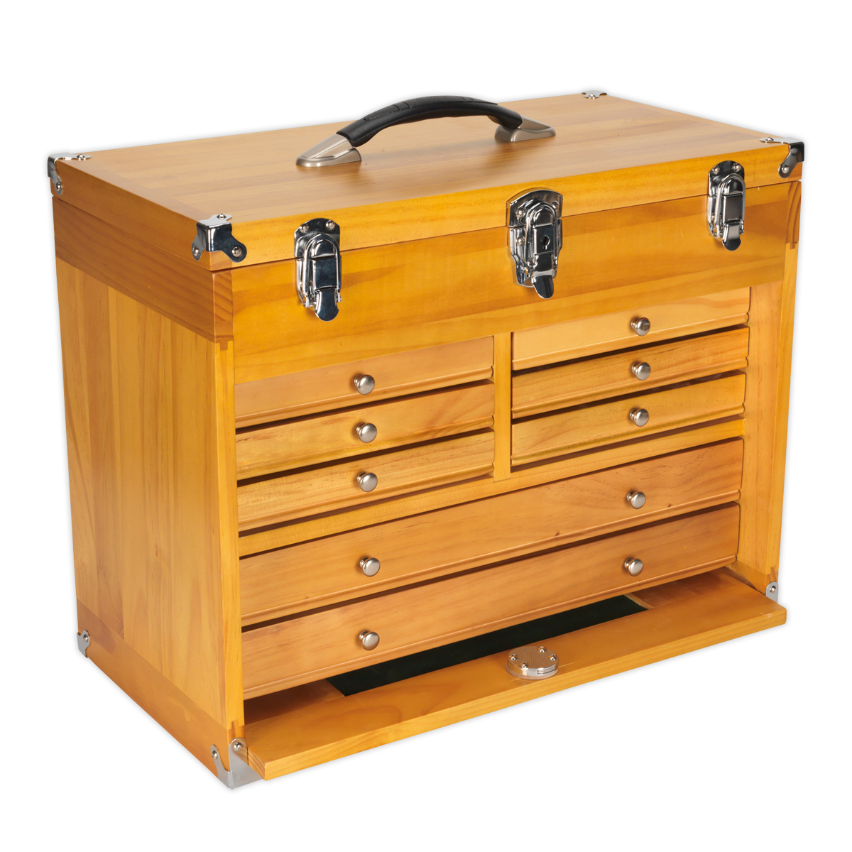 Sealey Machinist Toolbox 8 Slide Drawers Tool Storage Walnut Finish AP1608W