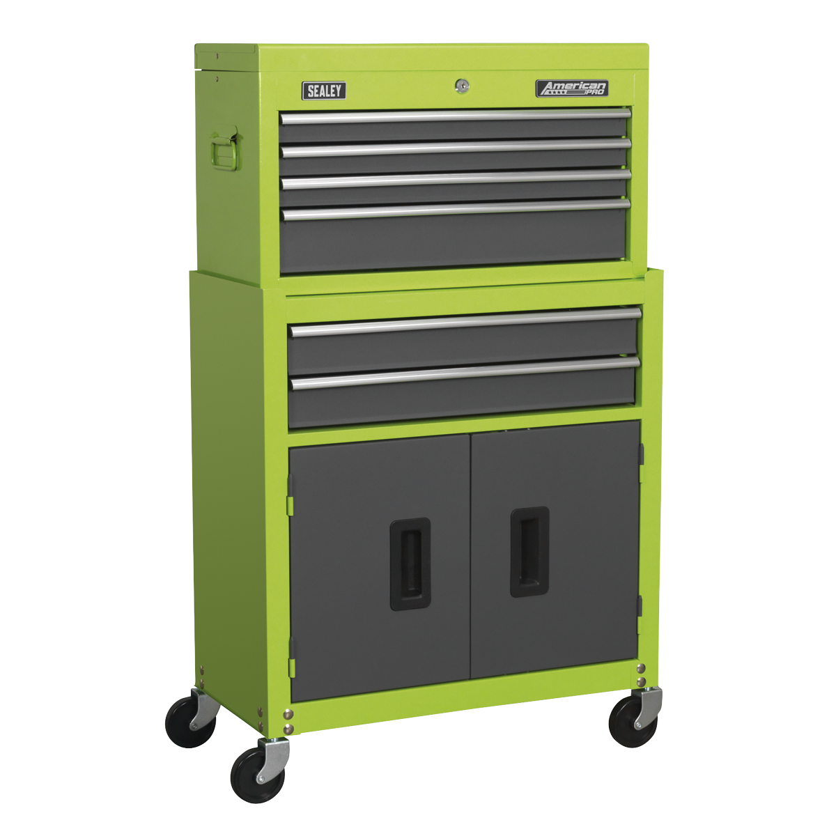 Sealey Topchest Rollcab 6 Drawers W/Ball Bearing Runners Hi-Viz AP2200BBHV