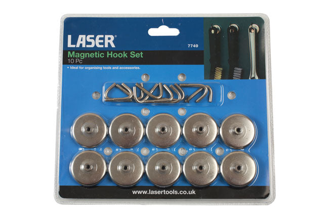 LASER 7749 Magnetic Hook Puller Hook Set 10-Piece Workshop Organizer Tool