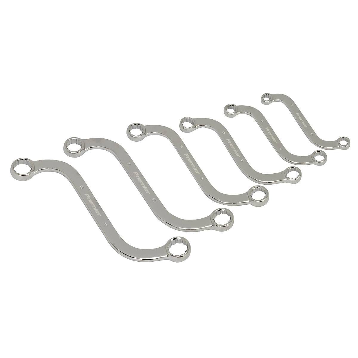 Sealey S-Spanner Set Fully Polished Mirror Finish 6 Pieces - Metric AK6315