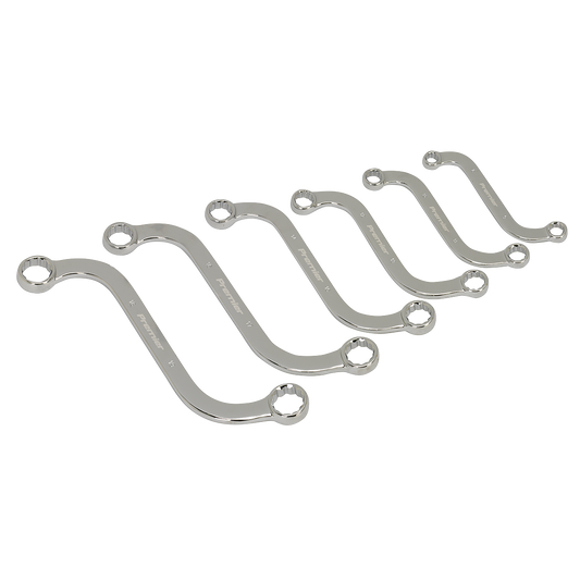 Sealey S-Spanner Set Fully Polished Mirror Finish 6 Pieces - Metric AK6315