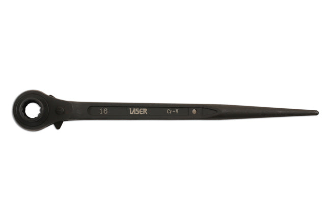 LASER 7751 Ratchet Ring Spanner 16/18mm Spanner Size Steel Double Hexagon