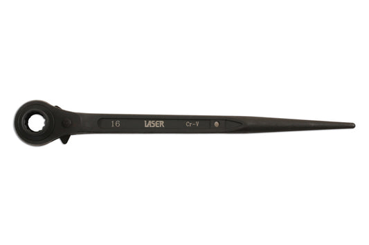 LASER 7751 Ratchet Ring Spanner 16/18mm Spanner Size Steel Double Hexagon