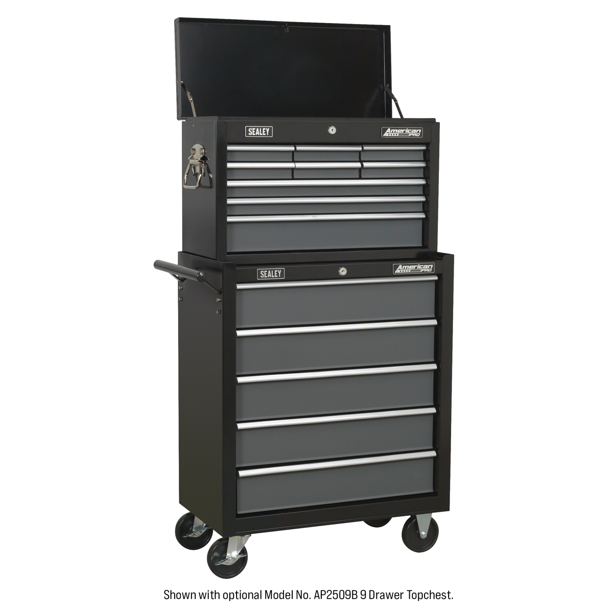 Sealey 5-Drawer Rollcab With Ball-Bearing Slides & Two Keys - Black/Grey AP2505B