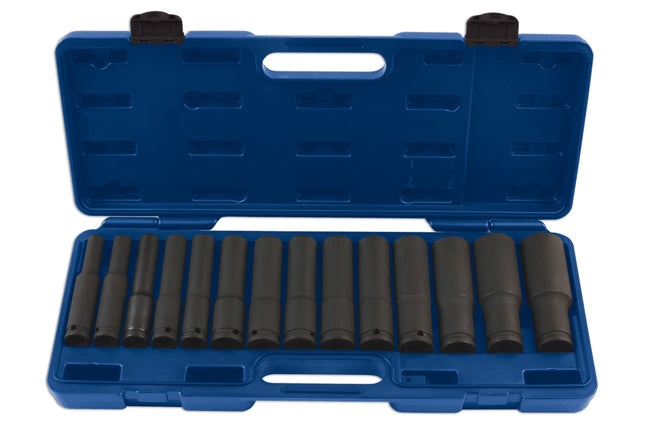 LASER 7759 14 Pieces Extra Deep Impact Socket Wrench Set Chrome Vanadium