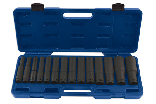 LASER 7759 14 Pieces Extra Deep Impact Socket Wrench Set Chrome Vanadium